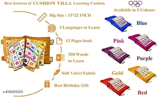 Kids Learning Pillow Book β Soft Washable Educational Cushion Toy for Toddlers (Age 1-5 Years)