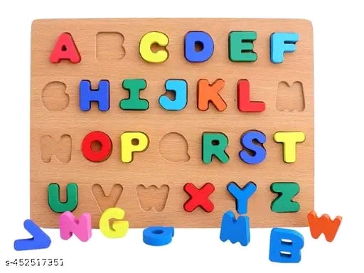 Wooden Alphabet Puzzle Board for Kids | ABC & Number Learning Toy | Educational Montessori Puzzle for Toddlers (18+ Months)