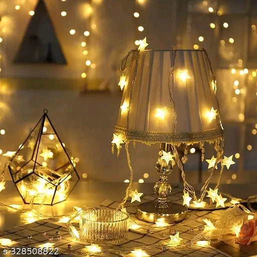 Star LED String Lights 3M – Warm White Decorative Fairy Lights for Home, Bedroom & Festival Decoration