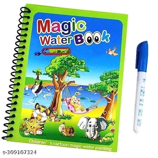 Magic Water Coloring Book with Magic Pen – Reusable Drawing & Painting Book for Kids