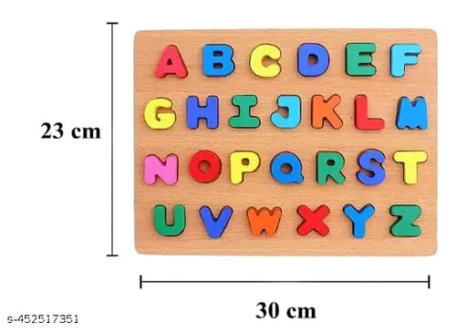 Wooden Alphabet Puzzle Board for Kids | ABC & Number Learning Toy | Educational Montessori Puzzle for Toddlers (18+ Months)
